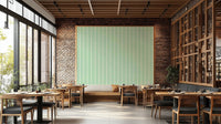 Dining room accent wall with green stripes

