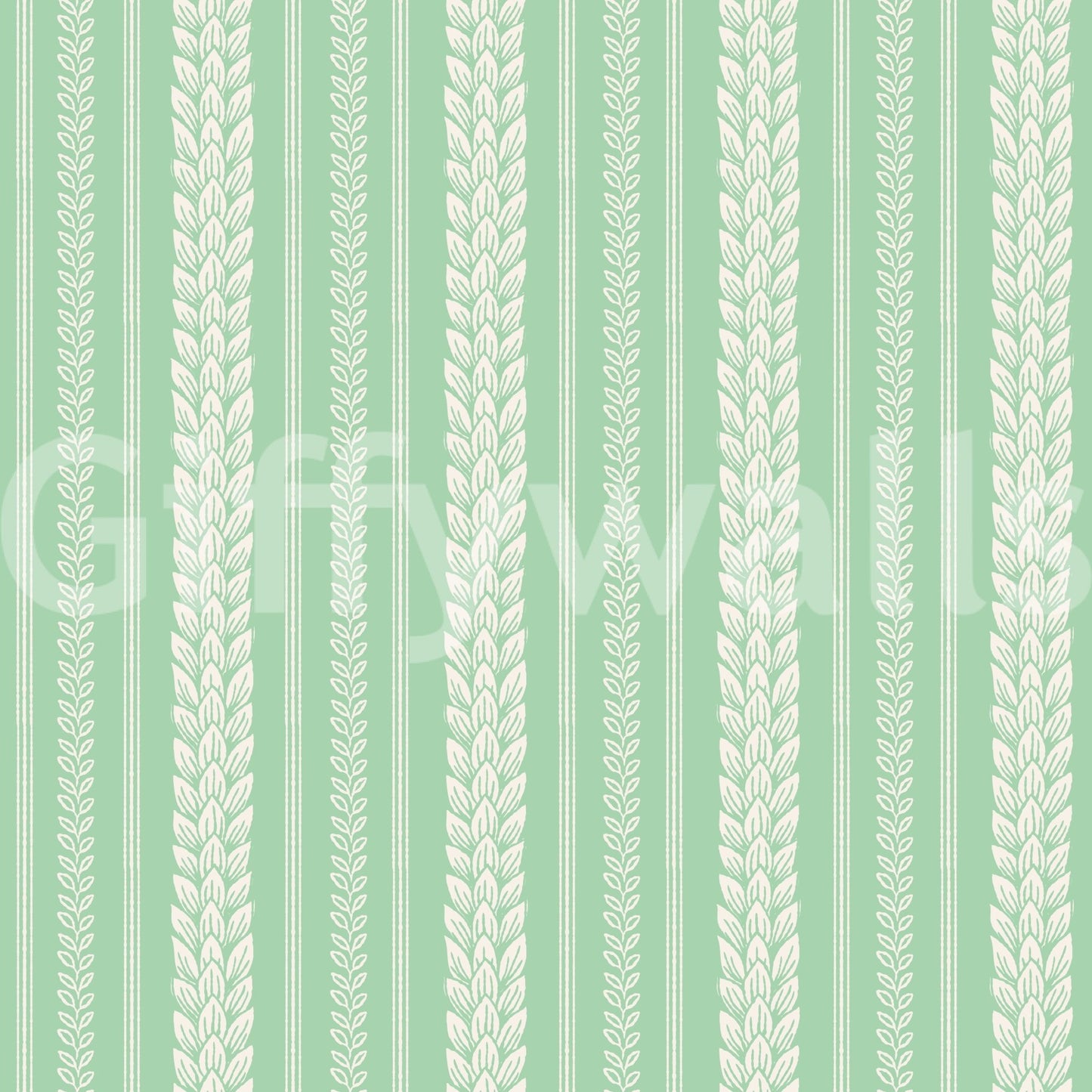 Classic cherry wallpaper with green stripes

