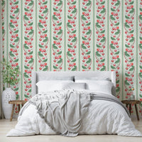 Playful cherry and stripe wallpaper for walls

