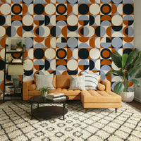 Color-layered Mescolanza Wallpaper in a stylish interior

