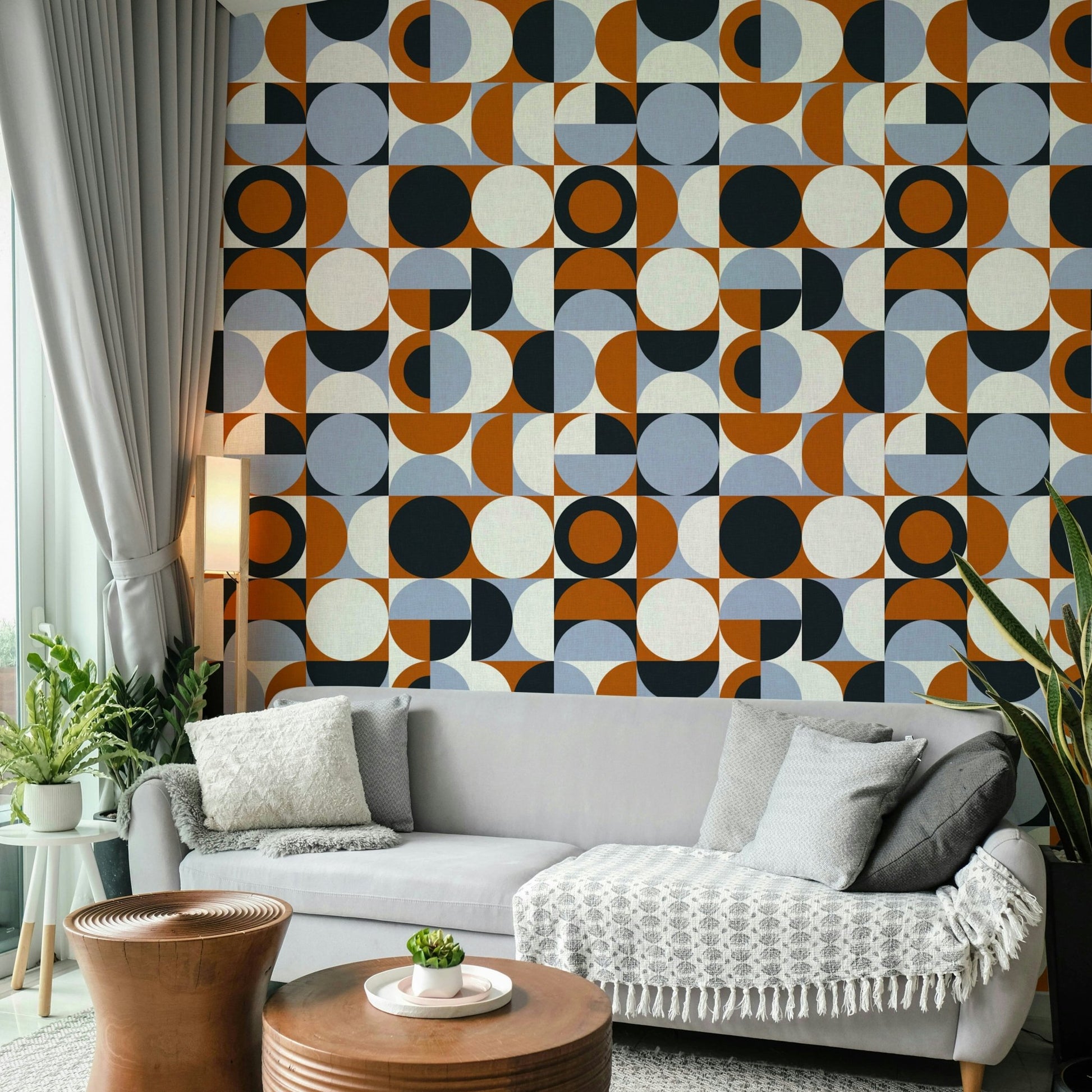 Eclectic room styled with colorful Mescolanza Wallpaper

