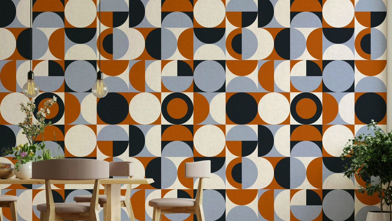 Painterly wallpaper design with mixed colors and strokes

