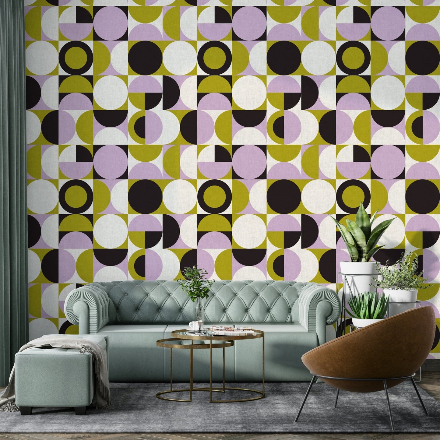 Close-up of brushstroke patterns on Mescolanza Wallpaper

