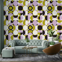 Close-up of brushstroke patterns on Mescolanza Wallpaper

