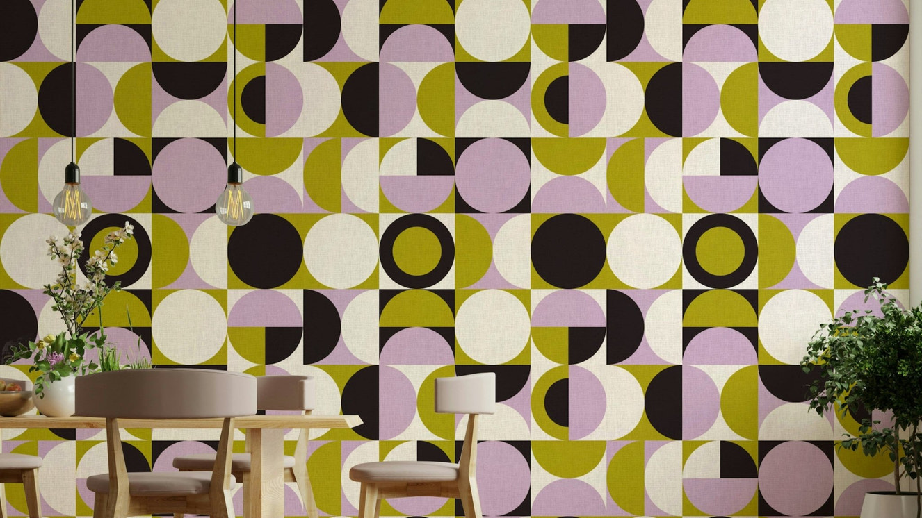 Mescolanza Wallpaper with layered abstract artwork

