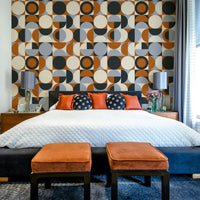 Studio space with abstract Mescolanza wall treatment

