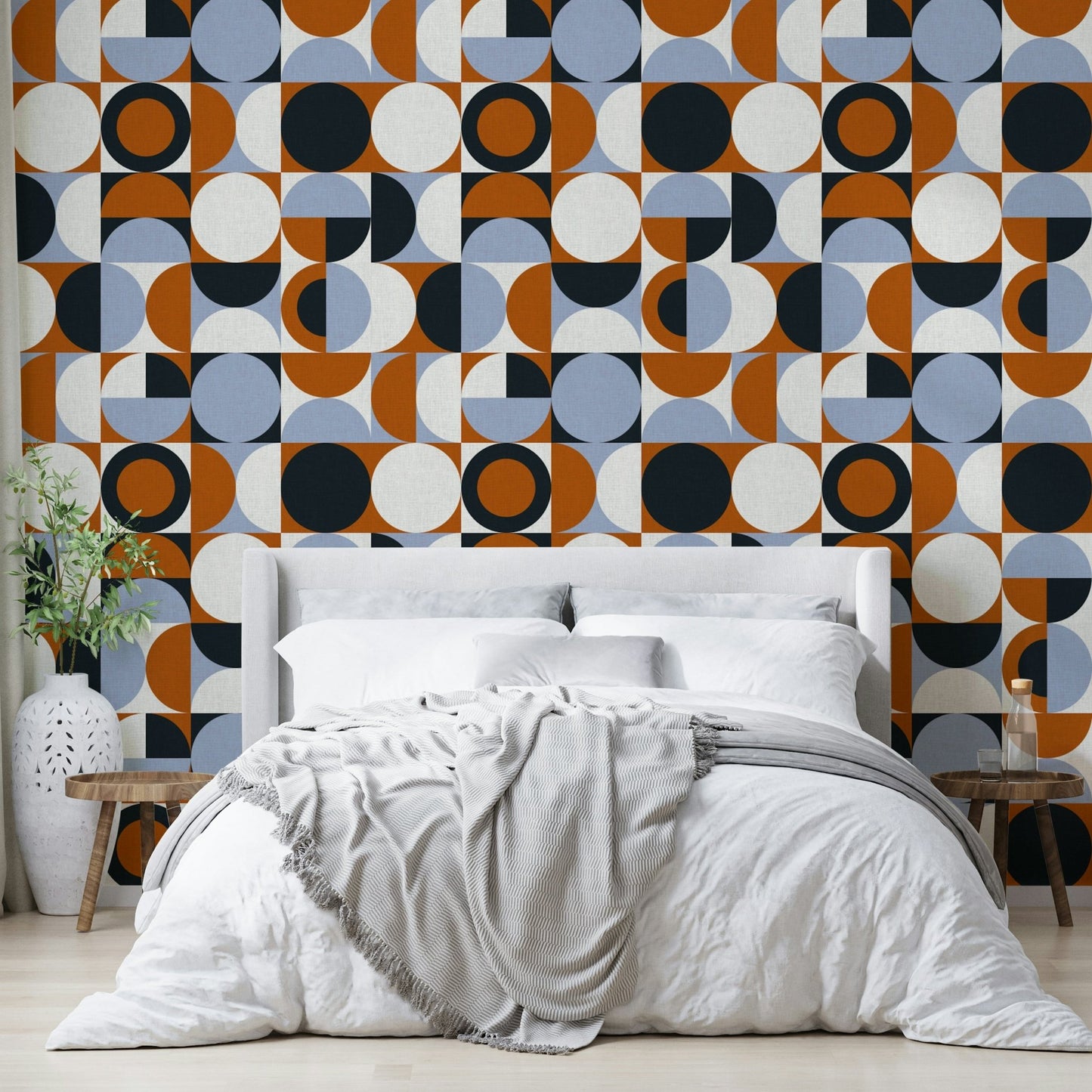 Bold and artistic wallpaper with textured paint effects

