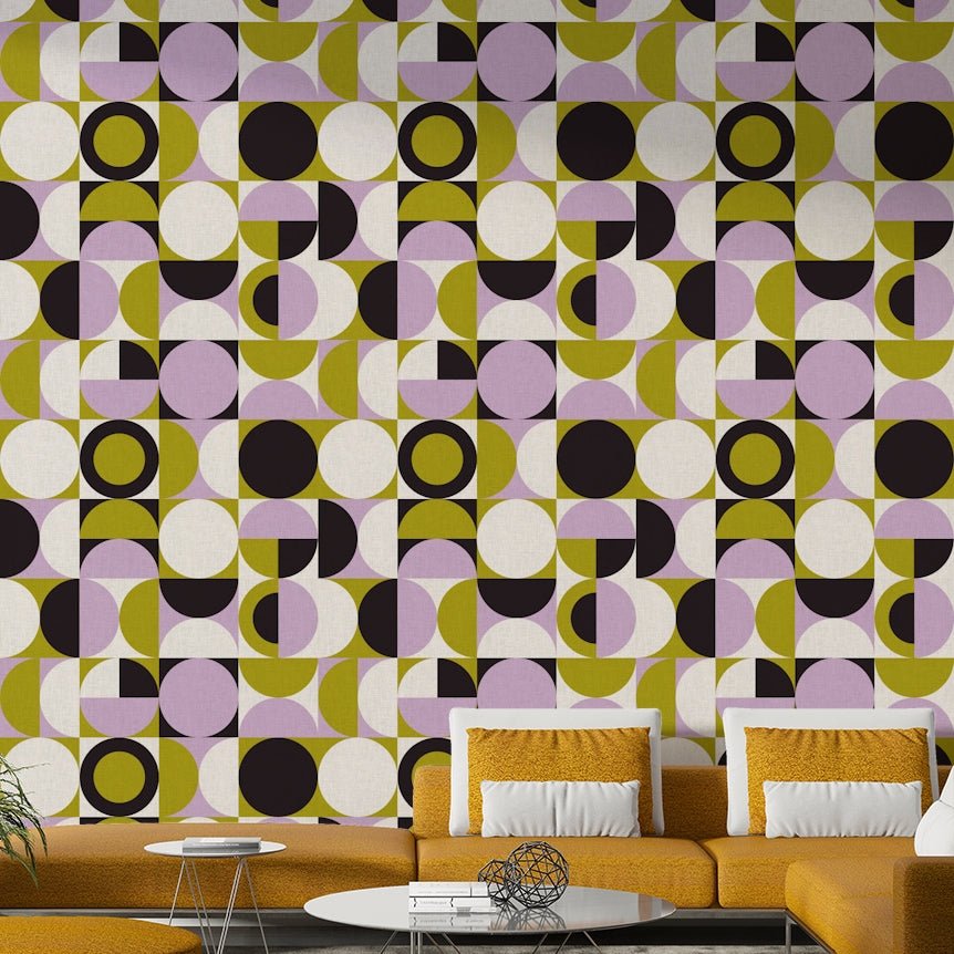 Feature wall using Mescolanza abstract pattern wallpaper

