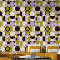 Feature wall using Mescolanza abstract pattern wallpaper


