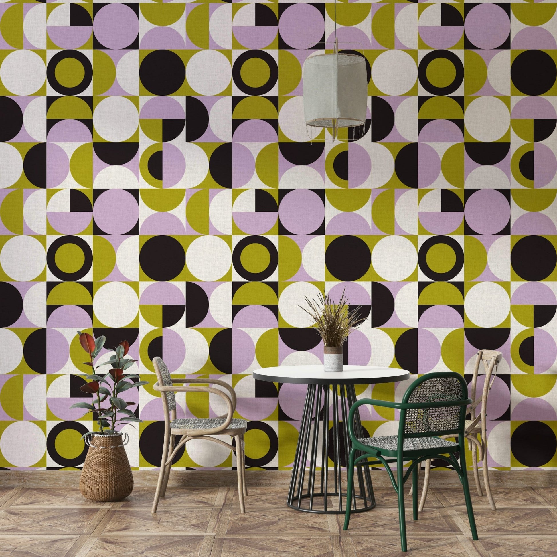 Colorful and artistic wallpaper with mixed media style

