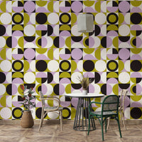 Colorful and artistic wallpaper with mixed media style

