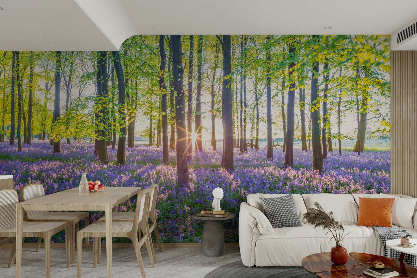 Calm forest wallpaper for peaceful rooms

