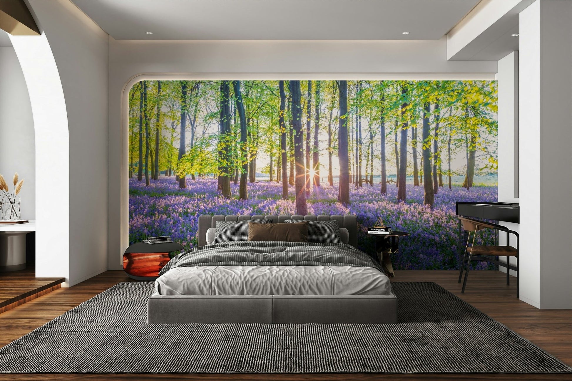 Bluebell flower forest mural for walls

