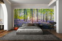 Bluebell flower forest mural for walls

