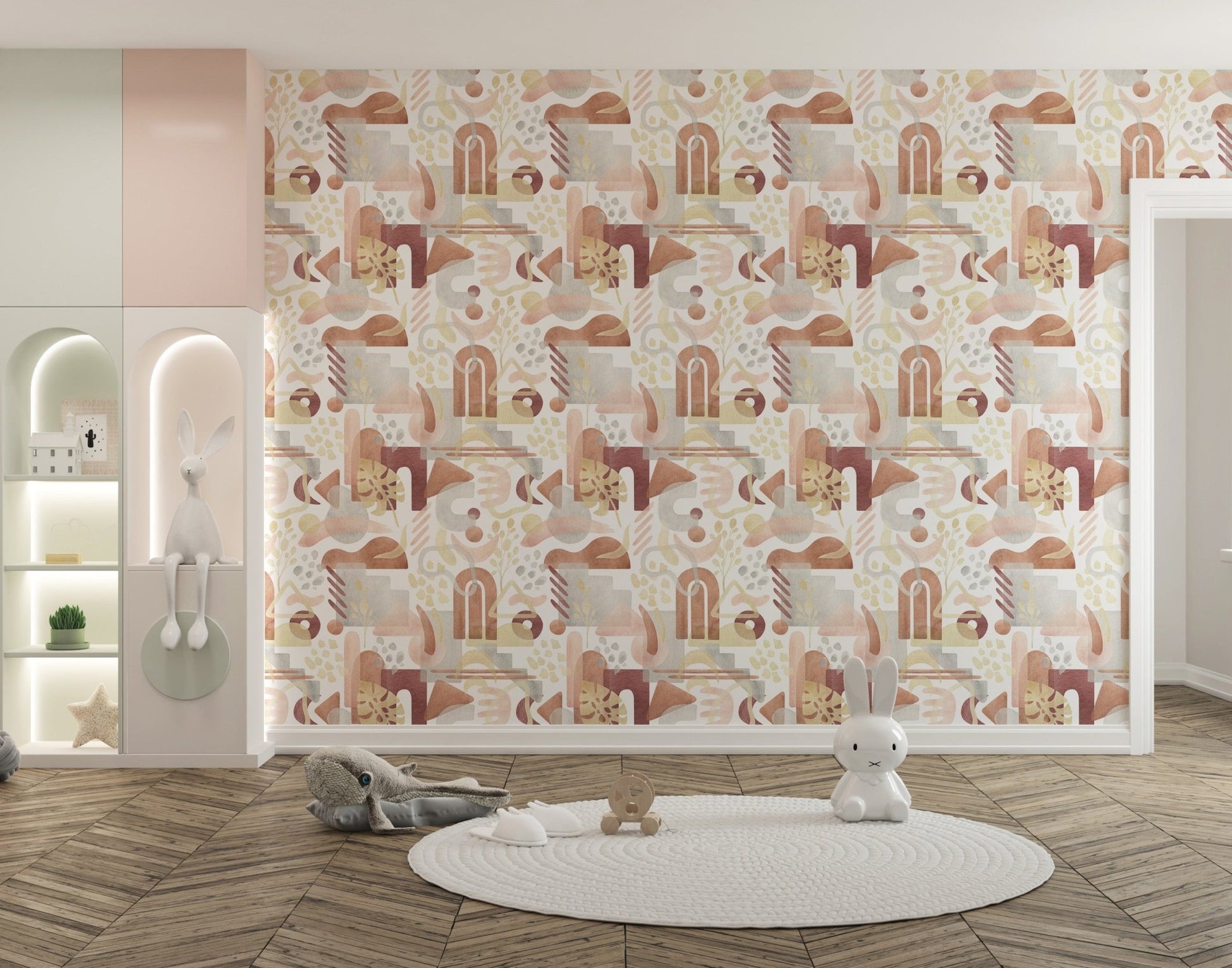 Watercolor-inspired pastel wall decor