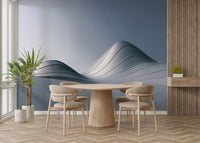 Metal Dunes Wall Mural in sleek minimalist interior

