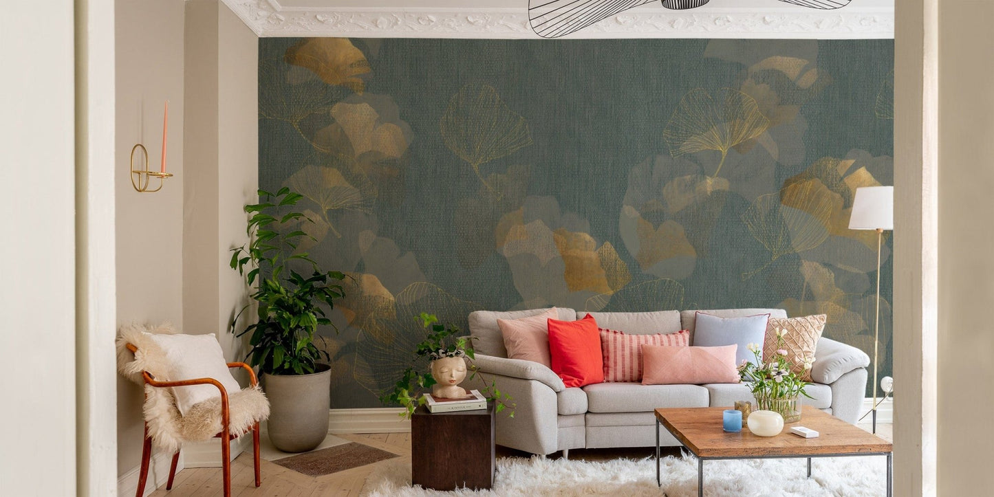 Luxury Botanical Ginkgo Wallpaper Print
