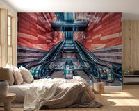 Metropolis Ascent Wall Mural with modern architectural design
