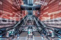 Sophisticated metro station wallpaper for commercial styling