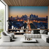 Metropolis Dusk Wall Mural for dining area feature wall decor.