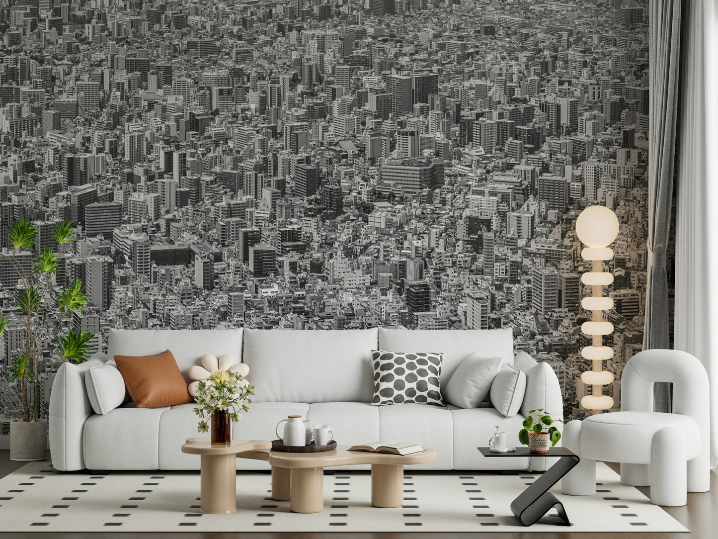 An artistic minimalist design mural for home decor.