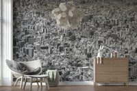 A beautiful modern art wall mural for a living room.