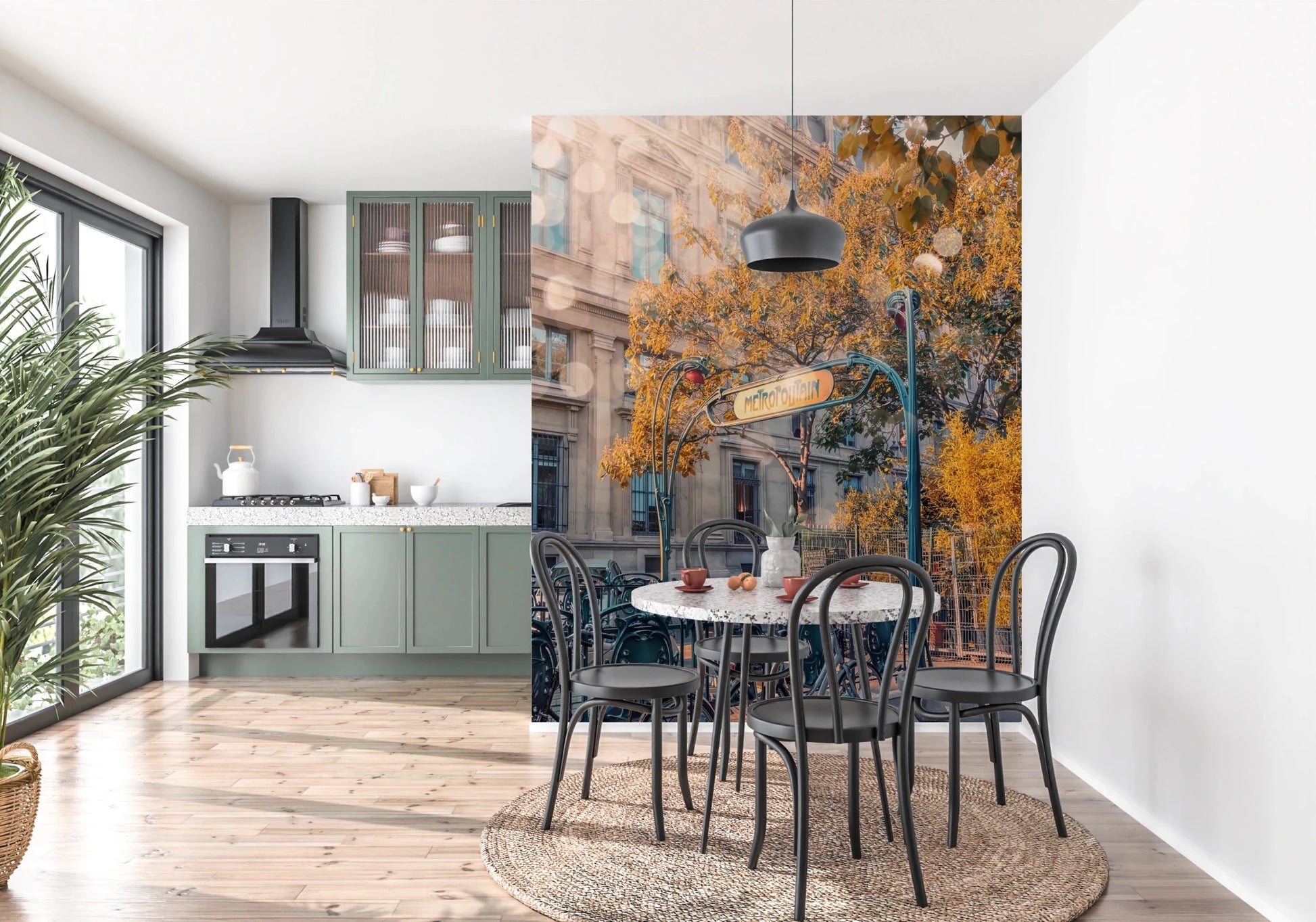 Metropolitain Dreamscape Wall Mural for creating a nostalgic bedroom atmosphere