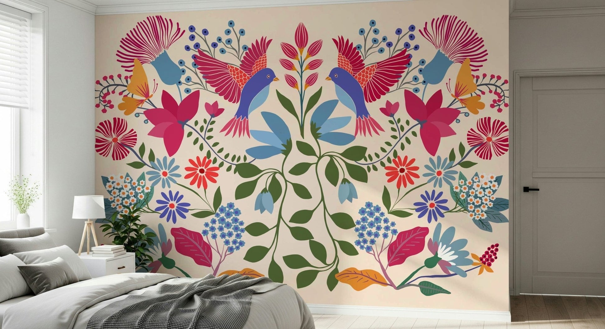 Mexican Garden wall mural for a festive balcony or patio wall.