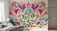 Mexican Garden wall mural for a festive balcony or patio wall.