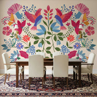 Vibrant botanical wall mural for a contemporary feature wall.