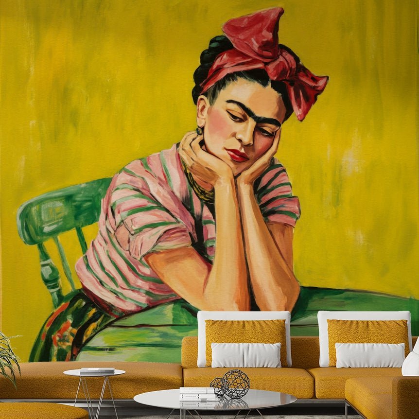 Creative studio styled with cultural Mexican wall mural

