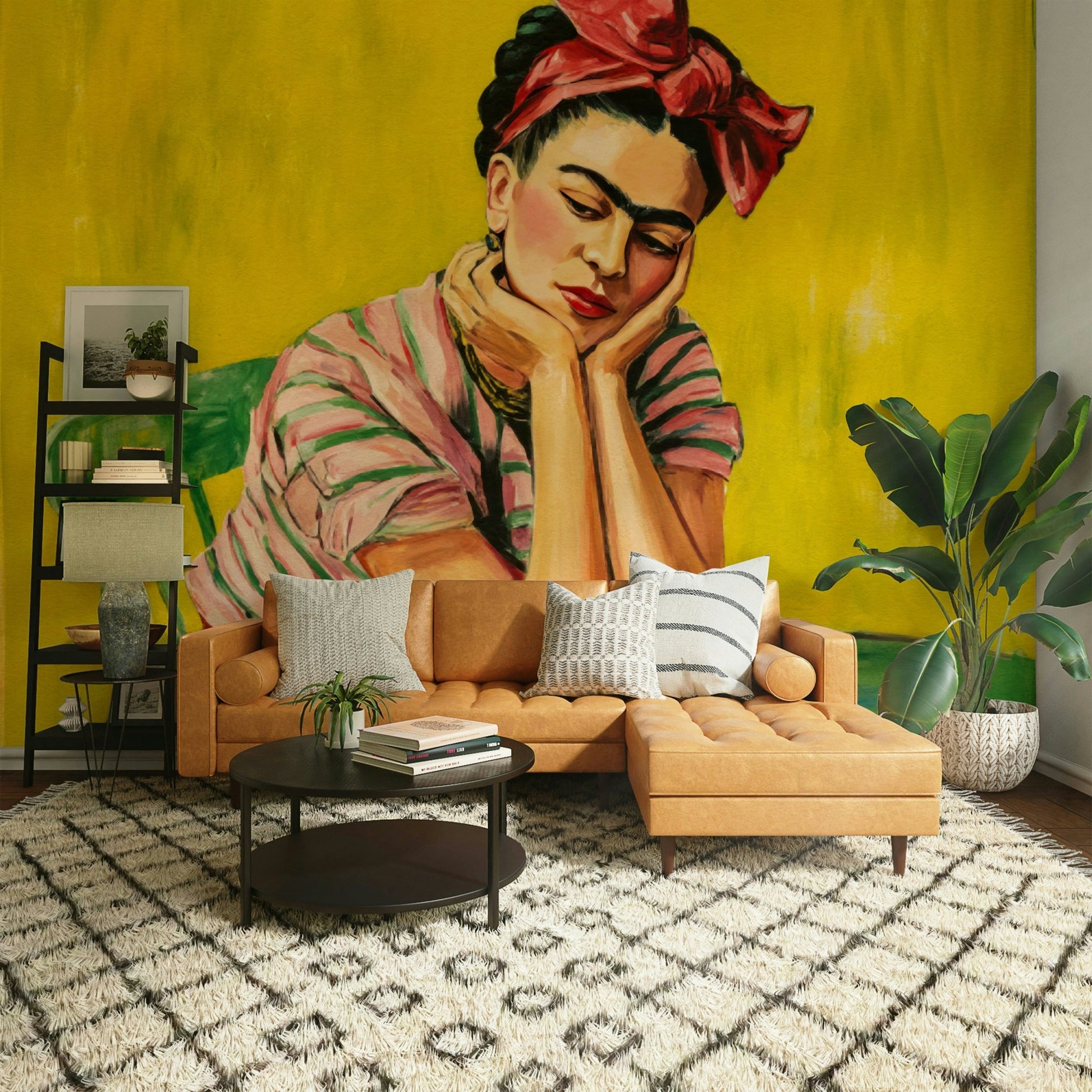 Wall art celebrating Mexican culture and femininity

