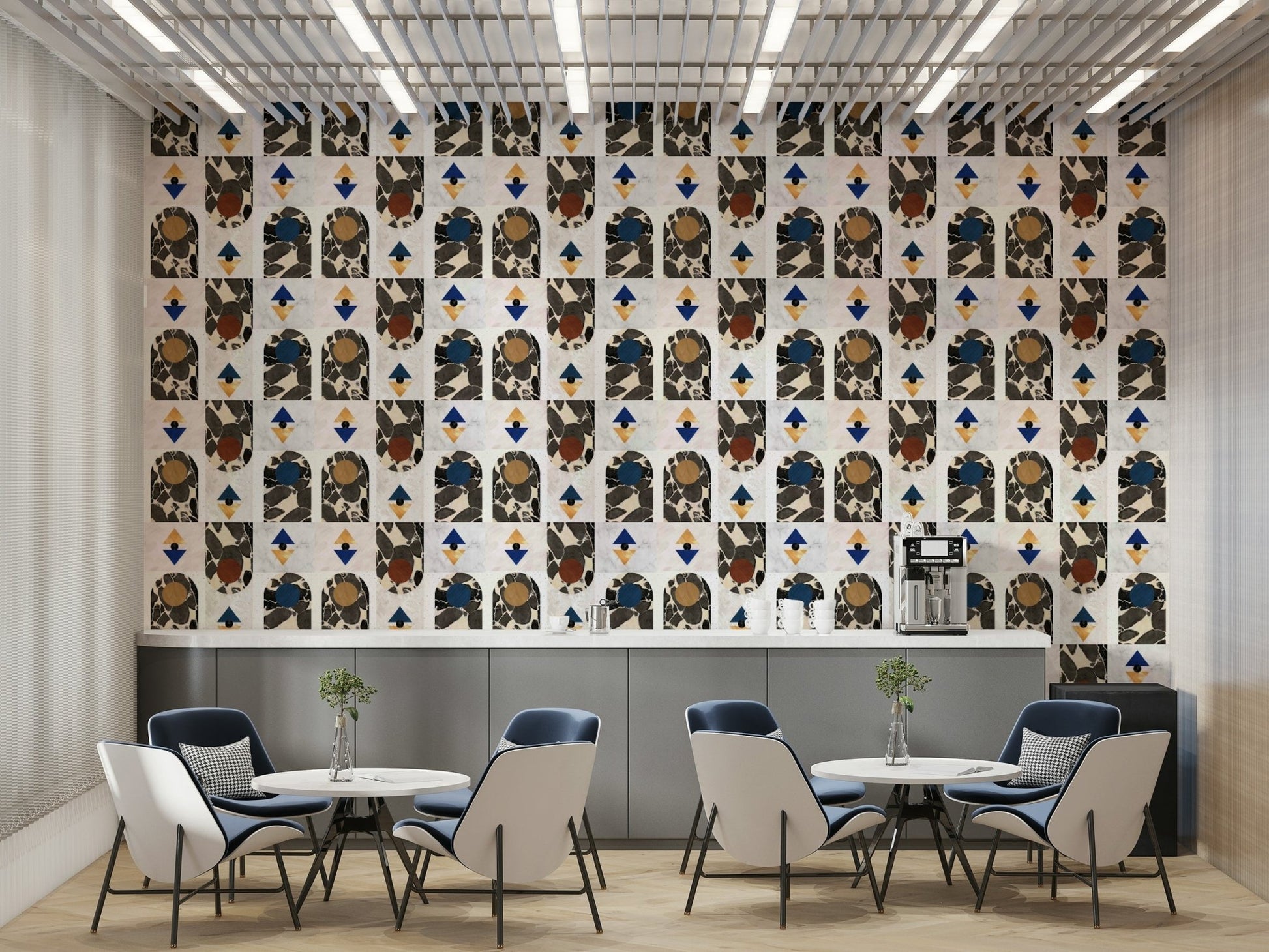 Stylish interior featuring Mid Century 31 wallpaper design

