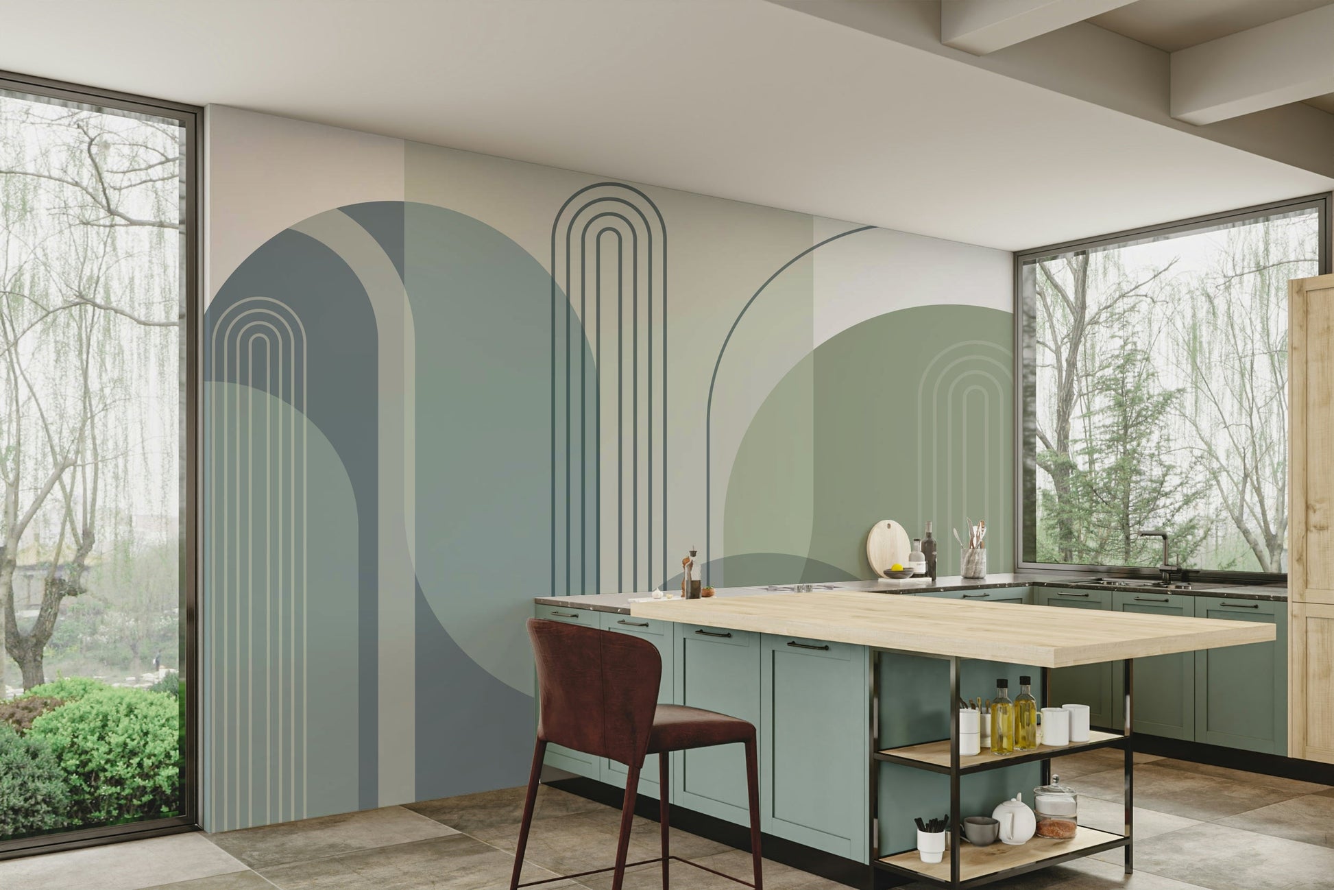 The arches are the central focus of the image.

