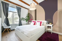 Bold Arch Wall Mural in Mid Century Modern Style

