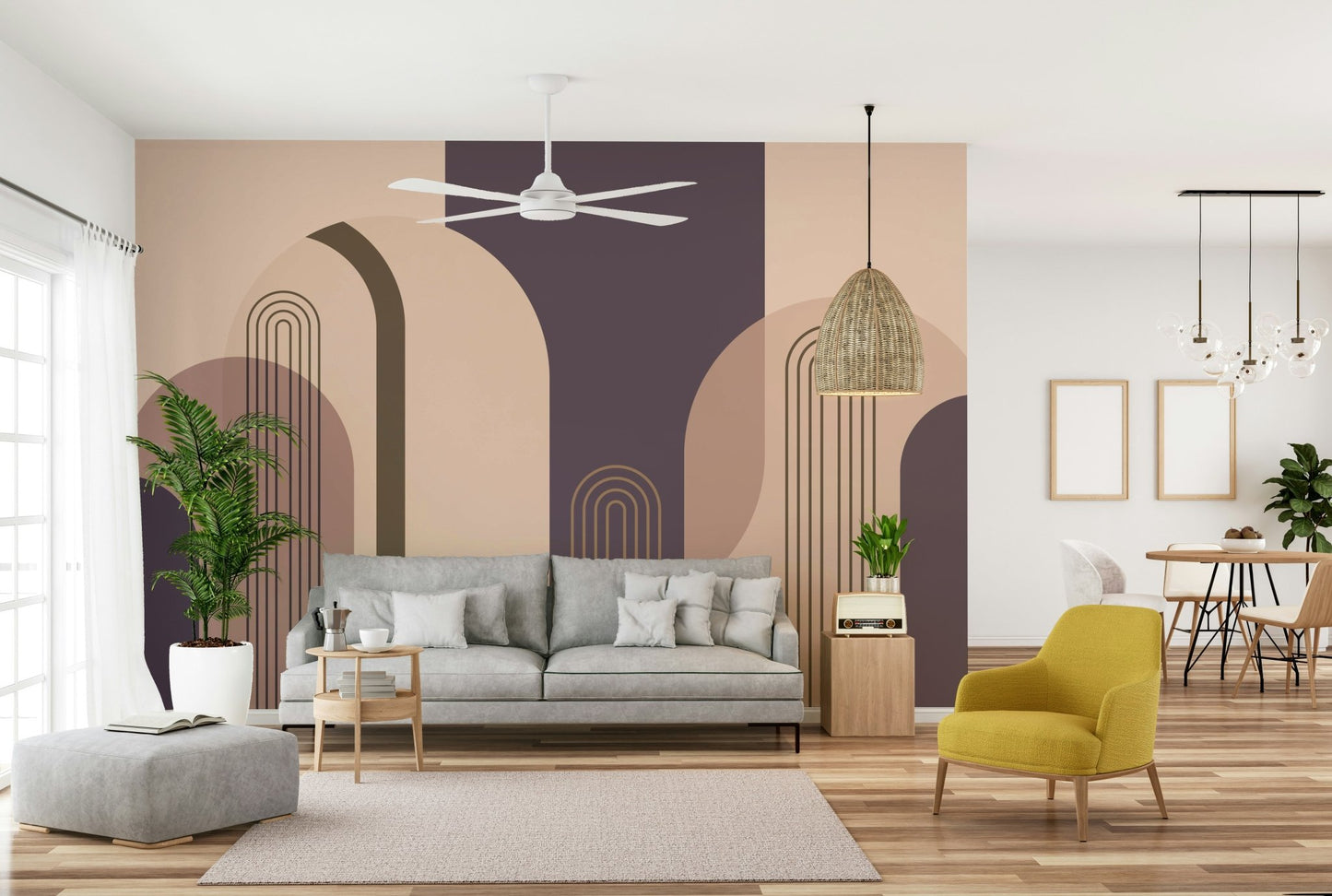 Elegant Mid Century Arches Mural for Contemporary Spaces

