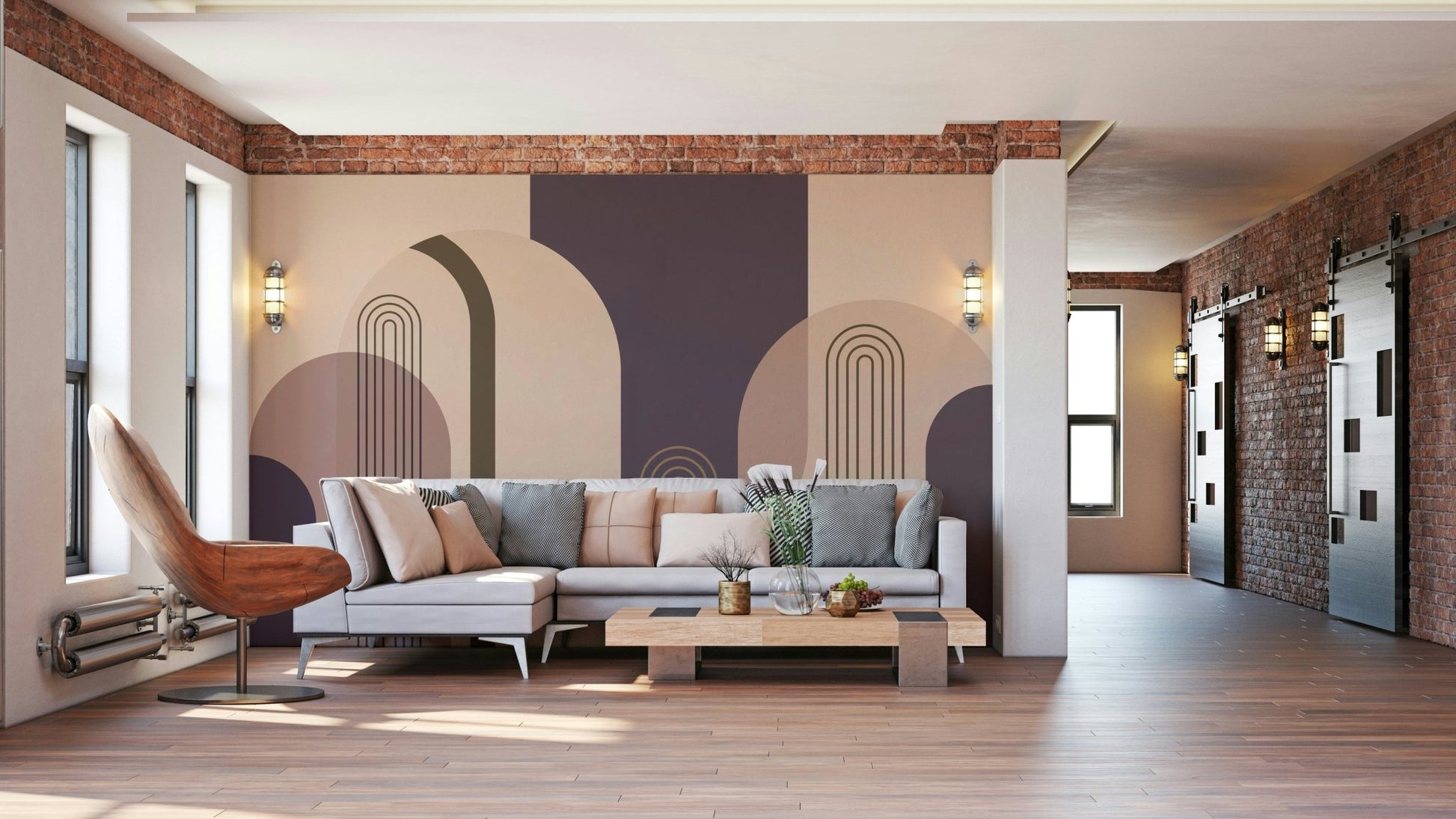 Mid Century Arches Wall Mural for Unique Interiors

