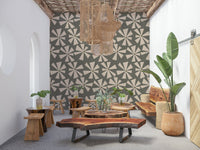 Ethereal Mid-Century Bloom wall covering pattern.