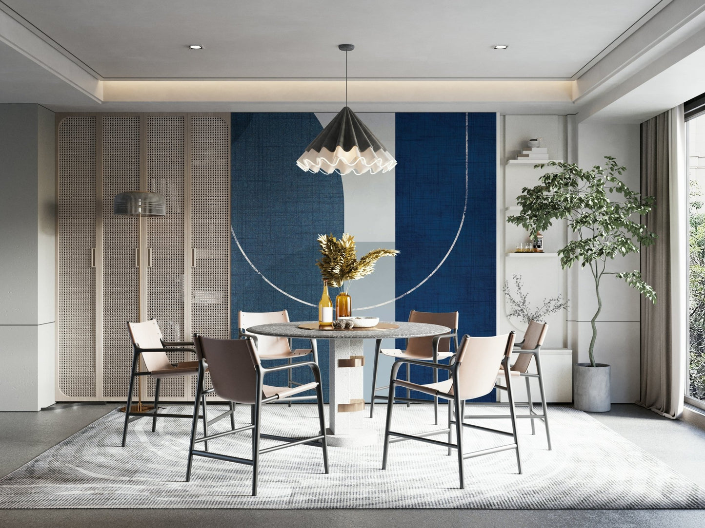 Timeless Blue Linen Wall Mural for Modern Walls

