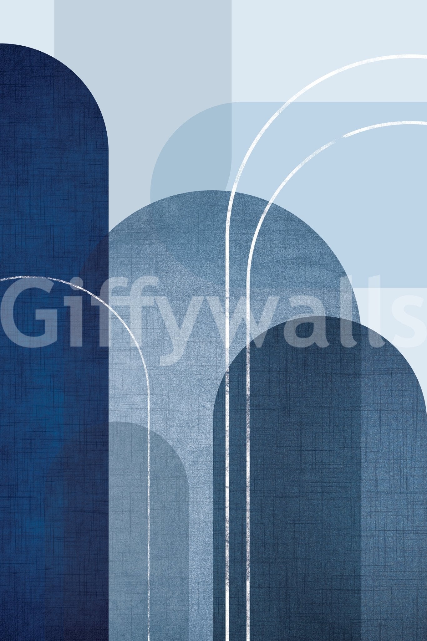 Classic Blue Linen 2 Mid Century Wallpaper for Interiors

