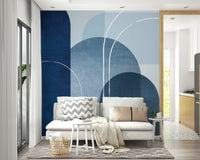 Stylish Mid Century Blue Linen 2 Design for Walls

