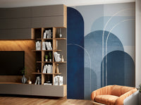 Subtle Blue Linen Wallpaper for Mid Century Spaces

