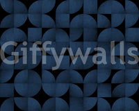 Blue and grey stone feature wall using the Mid-Century Blue Stone Wall Mural.
