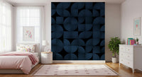 Faux stone pattern of the Mid-Century Blue Stone Wall Mural.