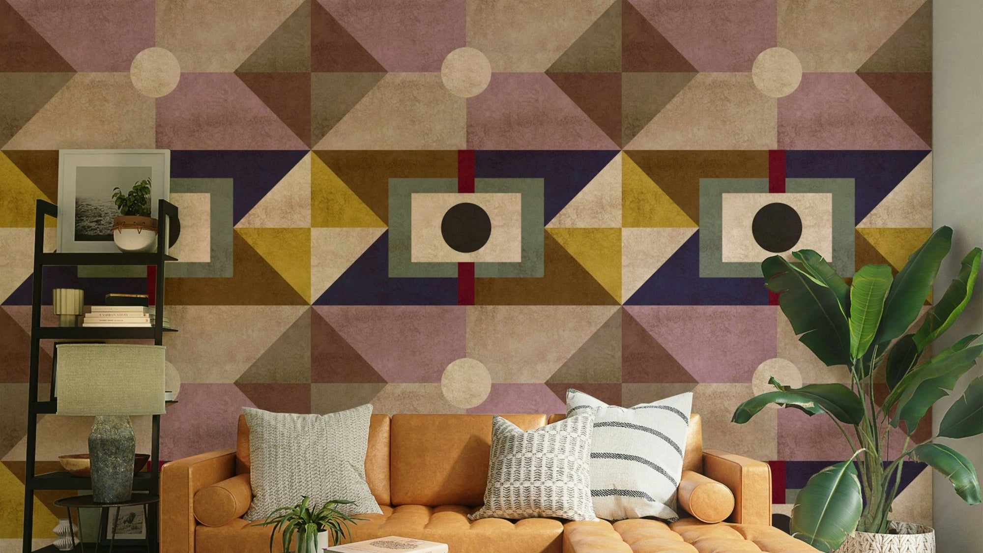 Mid Century Brown wallpaper for vintage-inspired decor, GD2261
