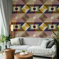 Peel-and-stick Mid Century Brown wallpaper for easy installation

