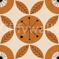 Retro inspired Mid-Century Charm Wallpaper wall covering accent.