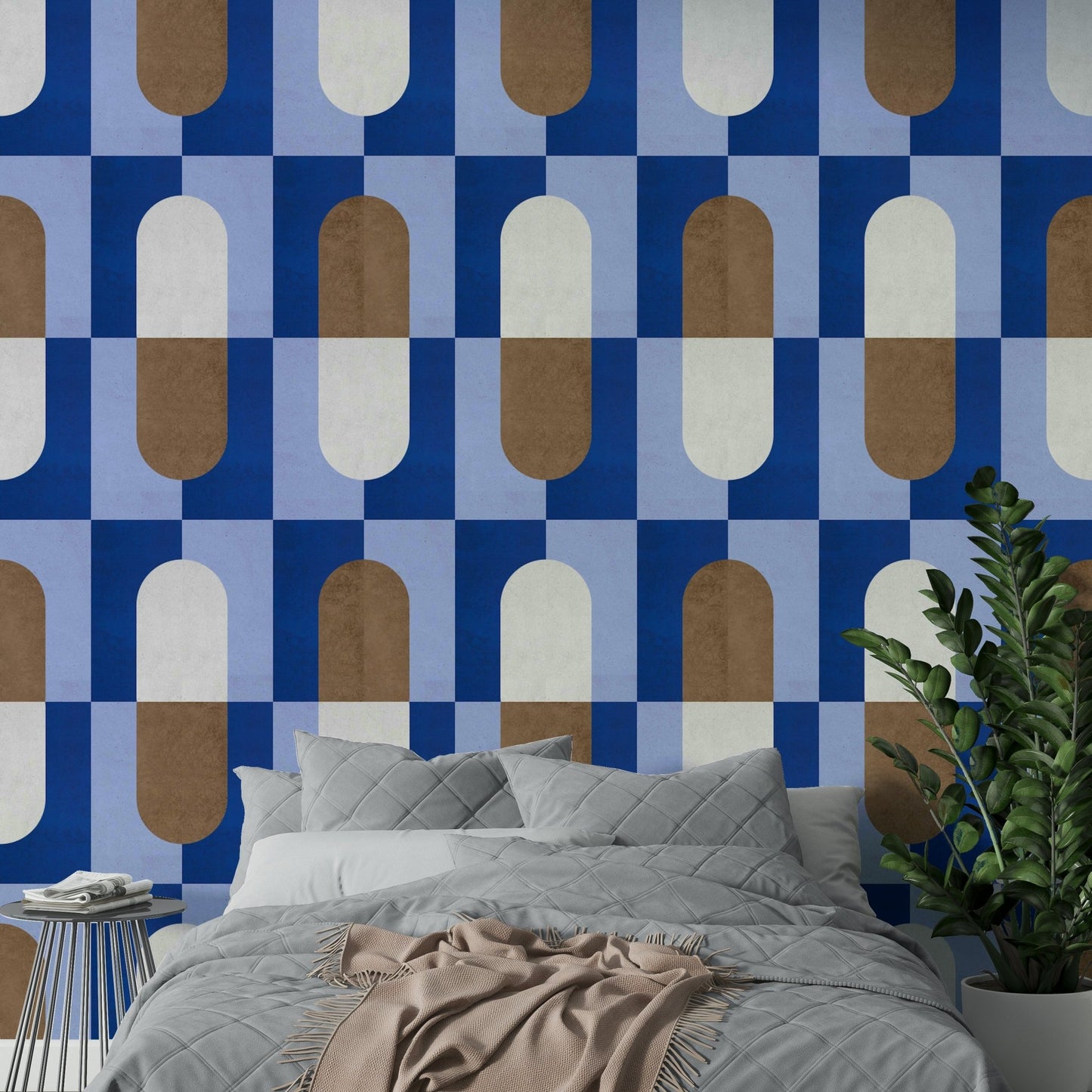 Mid century modern mural wallpaper design

