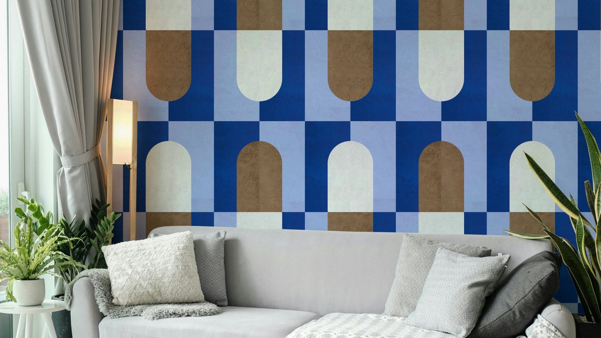 Classic retro wall pattern in warm colors

