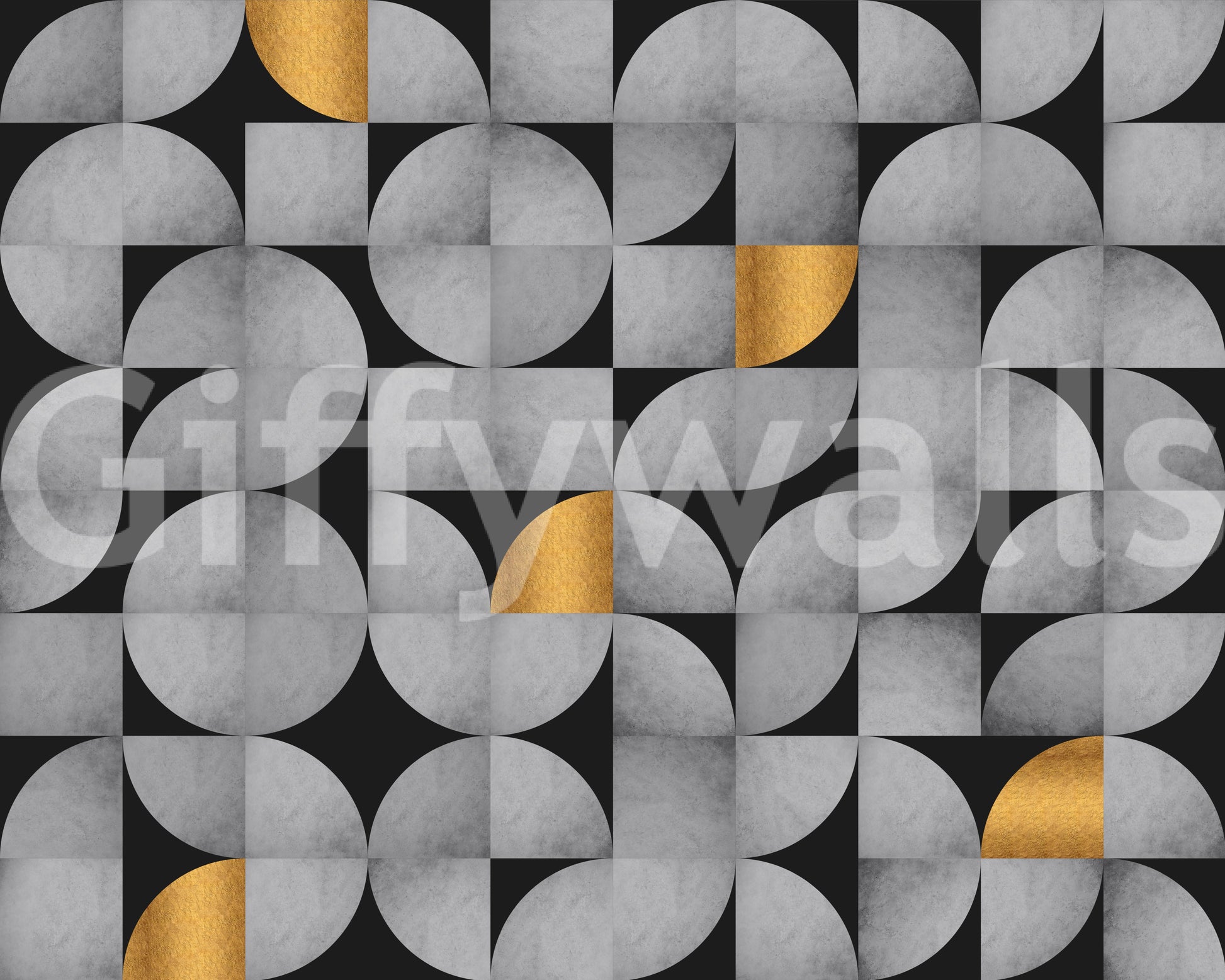 Chic Concrete and Gold Mid-Century Wall Mural for Walls

